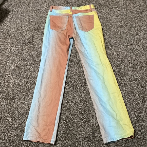 Zara Rainbow Ombré Straight Leg Jeans Size 2 - Picture 2 of 3